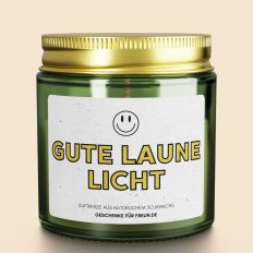 Duftkerze mit Spruch GUTE LAUNE LICHT