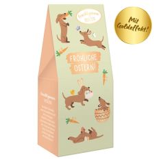 Fruchtgummi Herzen FRÖHLICHE OSTERN - Dackel