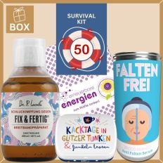 Geschenkbox Überlebenspaket zum 50. Geburtstag SURVIVAL KIT # 5