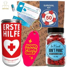 Geschenktüte Überlebenspaket zum 50. Geburtstag SURVIVAL KIT # 1