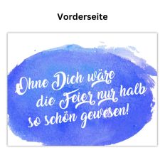 Verschlusskärtchen Mitgebsel OHNE DICH - blau