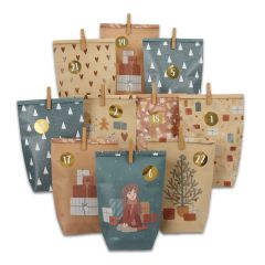 Adventskalender CHRISTMAS beige/petrol - Tüten-Set zum Befüllen