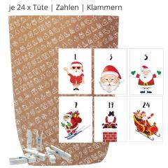 Adventskalender Set zum Befüllen X-MAS ICON SANTA CLAUS