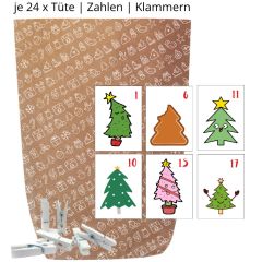 Adventskalender Set zum Befüllen X-MAS ICON WEIHNACHTSBÄUME