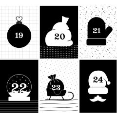 Adventskalender Zahlen 1- 24 GFF BLACK & WHITE