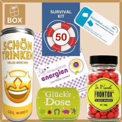 Geschenkbox Überlebenspaket zum 50. Geburtstag SURVIVAL KIT # 6