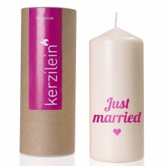 Kerze JUST MARRIED - pink -