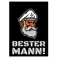 Geschenktüte BESTER MANN! Motiv Captain - zum Befüllen