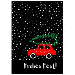 Geschenktüte X-MAS ICON - FROHES FEST! AUTO - zum Befüllen