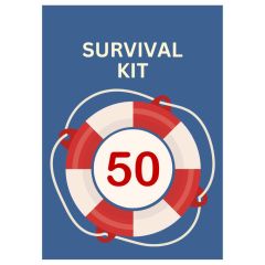 Geschenktüte SURVIVAL KIT ZUM 50. GEBURTSTAG - zum Befüllen