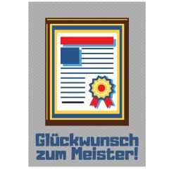 Geschenktüte GLÜCKWUNSCH ZUM MEISTER! Urkunde - zum Befüllen