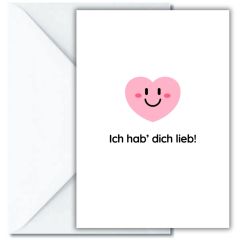 Geschenktüte + Grußkarte ICH HAB` DICH LIEB!