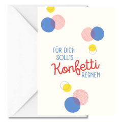 Geschenktüte + Grußkarte FÜR DICH SOLL`S KONFETTI REGNEN