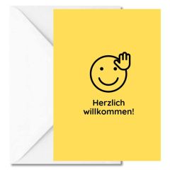 Geschenktüte + Grußkarte HERZLICH WILLKOMMEN!