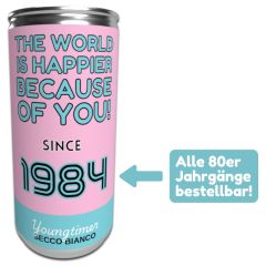 Secco Bianco HAPPIER SINCE - Alle 80er - Jahrgangsgeschenk