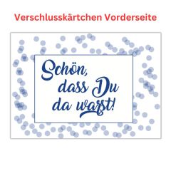 Verschlusskärtchen Mitgebseltüte SCHÖN, DASS DU DA WARST - blau