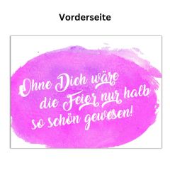 Mitgebseltüte OHNE DICH! - pink - zum Befüllen