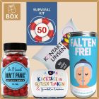 Geschenkbox Überlebenspaket zum 50. Geburtstag SURVIVAL KIT # 4