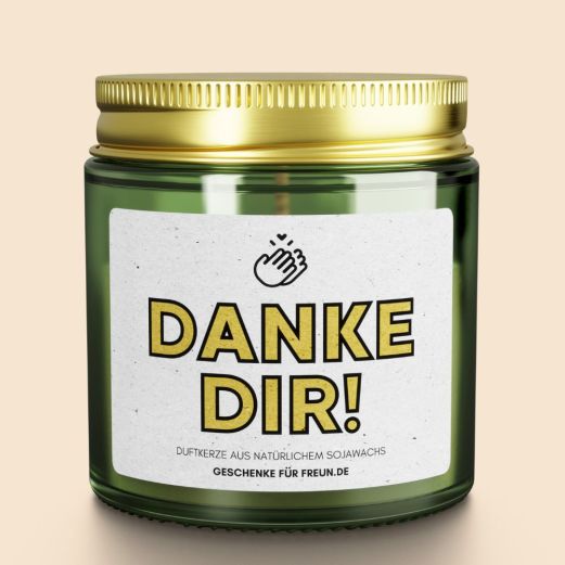 Duftkerze mit Spruch DANKE DIR!