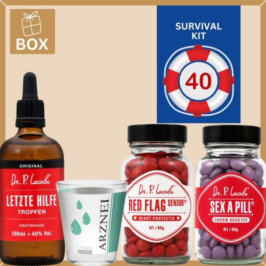 Geschenkbox Überlebenspaket zum 40. Geburtstag SURVIVAL KIT # 2