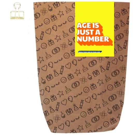 Geschenktüte AGE IS JUST A NUMBER - zum Befüllen