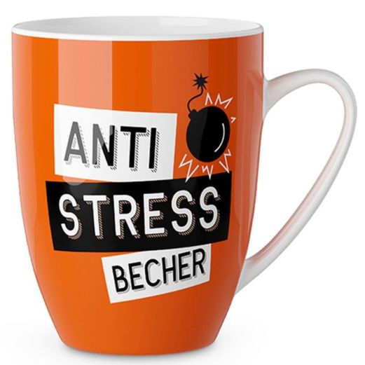 Becher Porzellan ANTI STRESS - orange