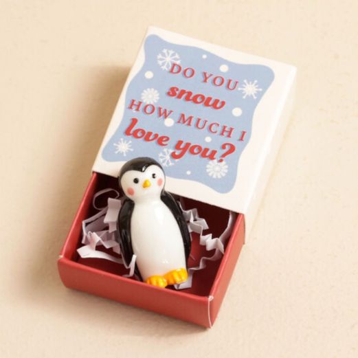 Miniatur Geschenkbox TINY KERAMIK - DO YOU SNOW? - PINGUIN