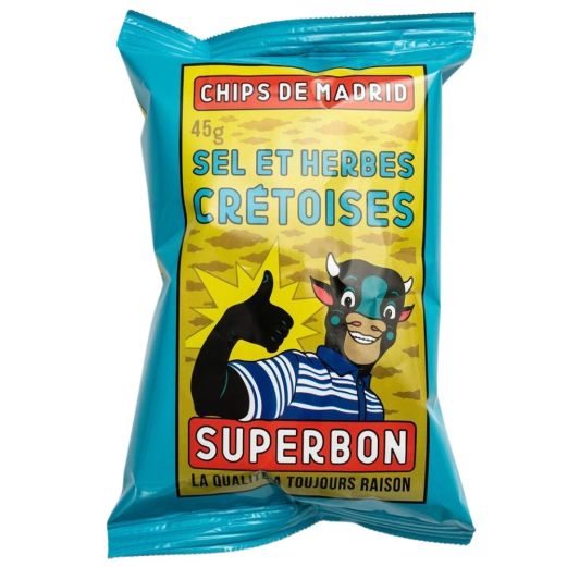  Kartoffelchips 45g Superbon KRETISCHE KRÄUTERCHIPS - Vegan